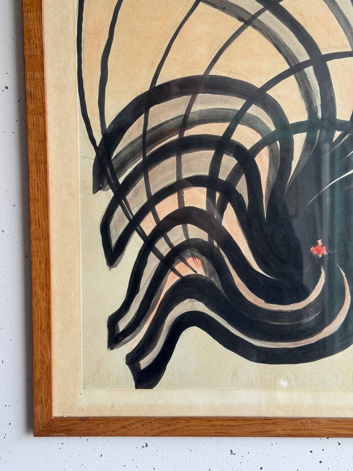 Abstract – dynamic black composition on a beige background