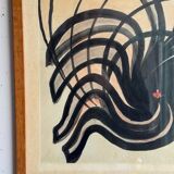 Abstract – dynamic black composition on a beige background