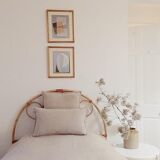 Bamboo wicker rattan headboard vintage for single bed