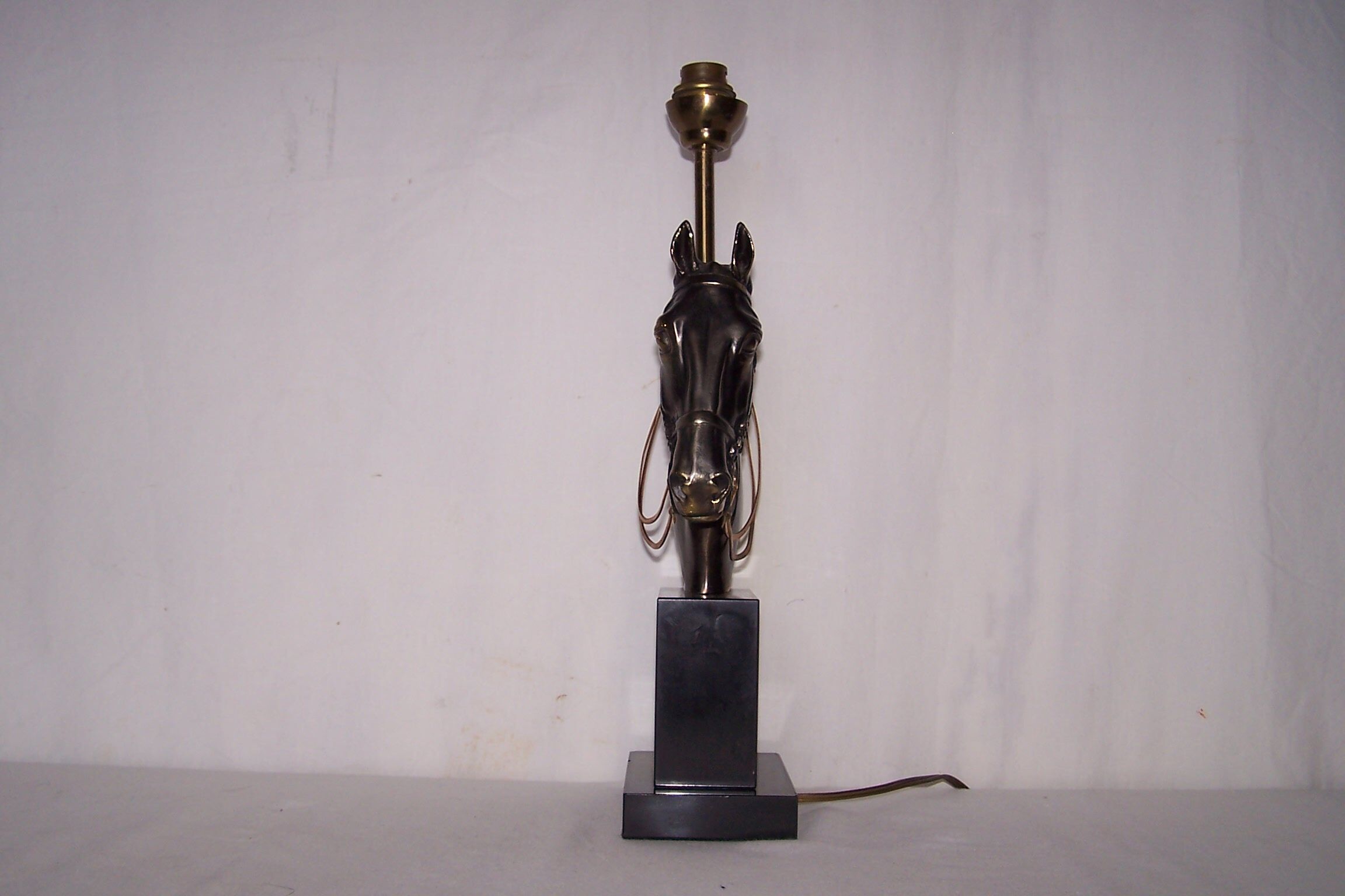 Lamp marble bust horse - early 1970s