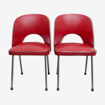 Pair of chairs in red 1950