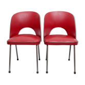 Pair of chairs in red 1950