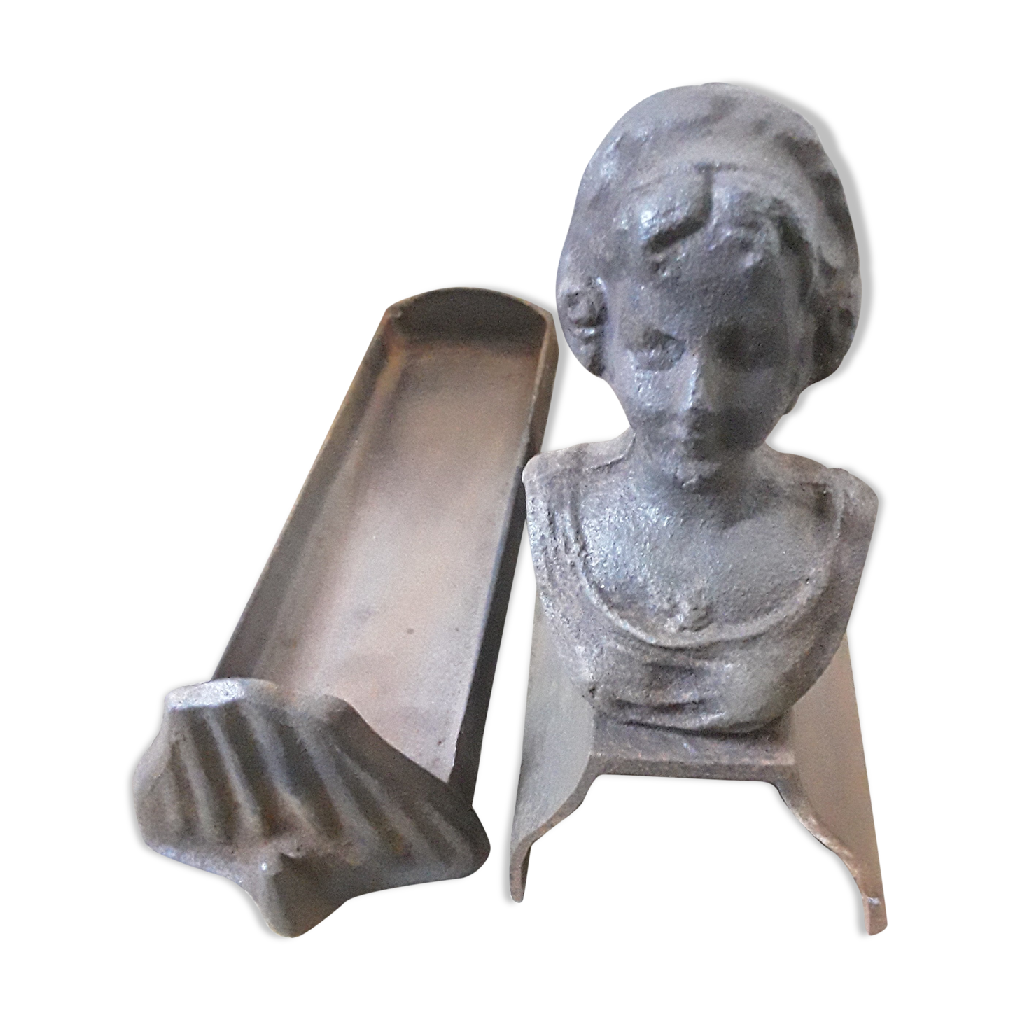 19th century cast iron chenets