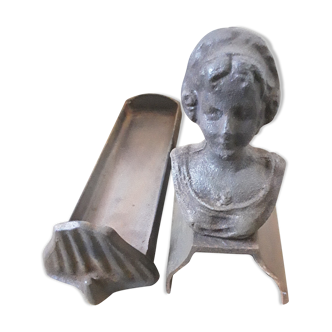 19th century cast iron chenets