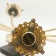 Wall lamp with brass rods and glass lampshade, 1960s