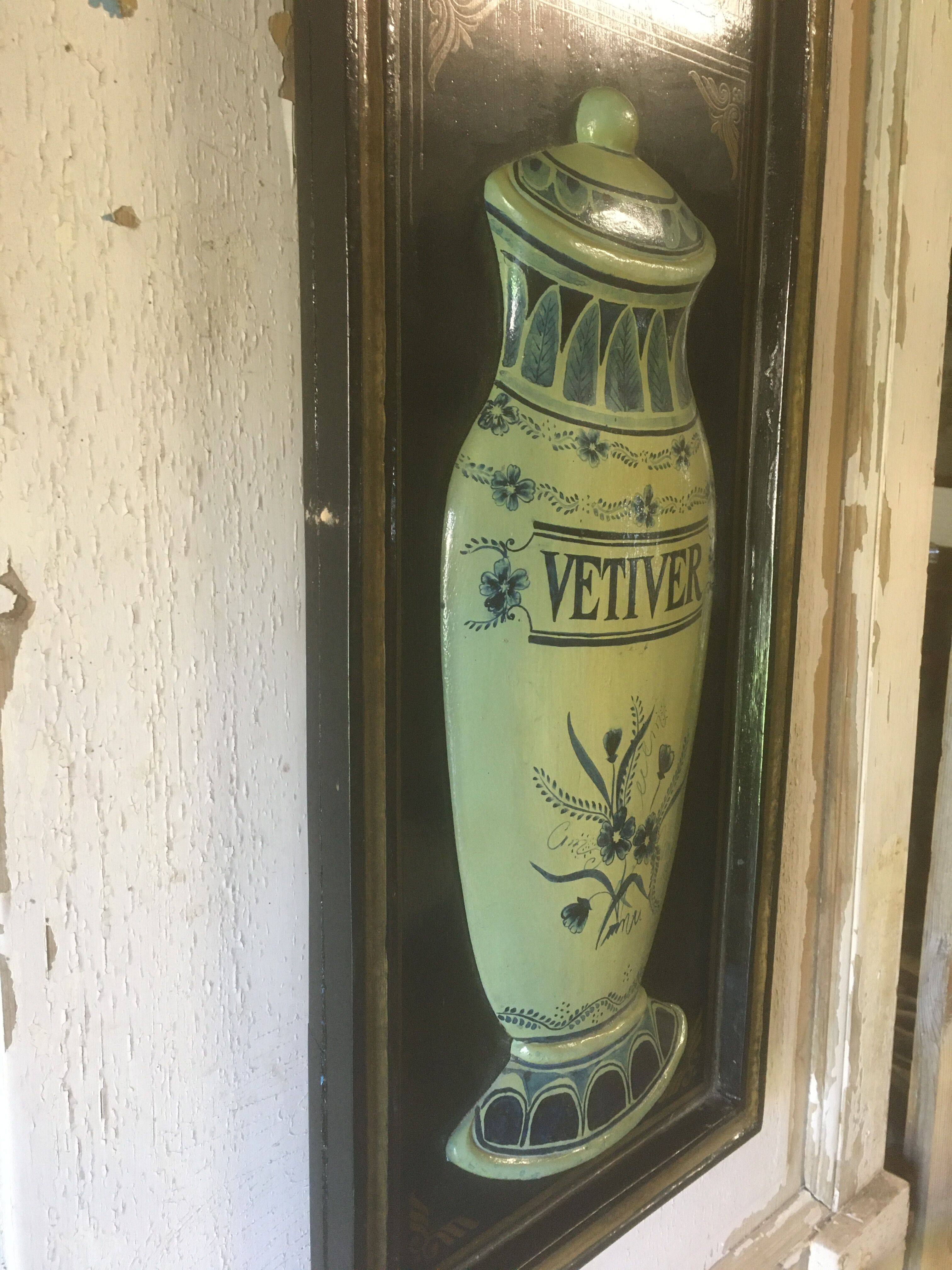 Wooden relief panel "Chemist Druggist" from Country corner