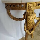 Louis XVI style console in gilded wood