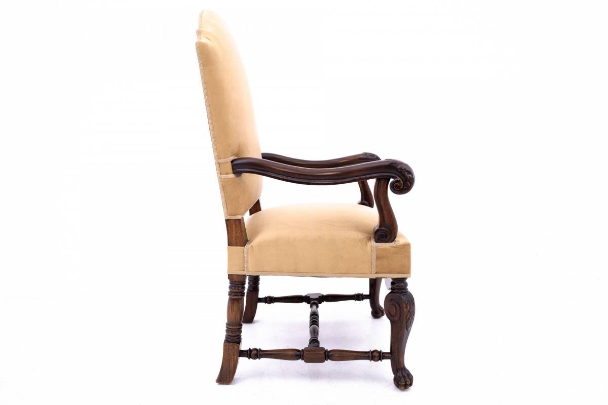 A pair of antique armchairs, Western Europe, around 1900. After renovation