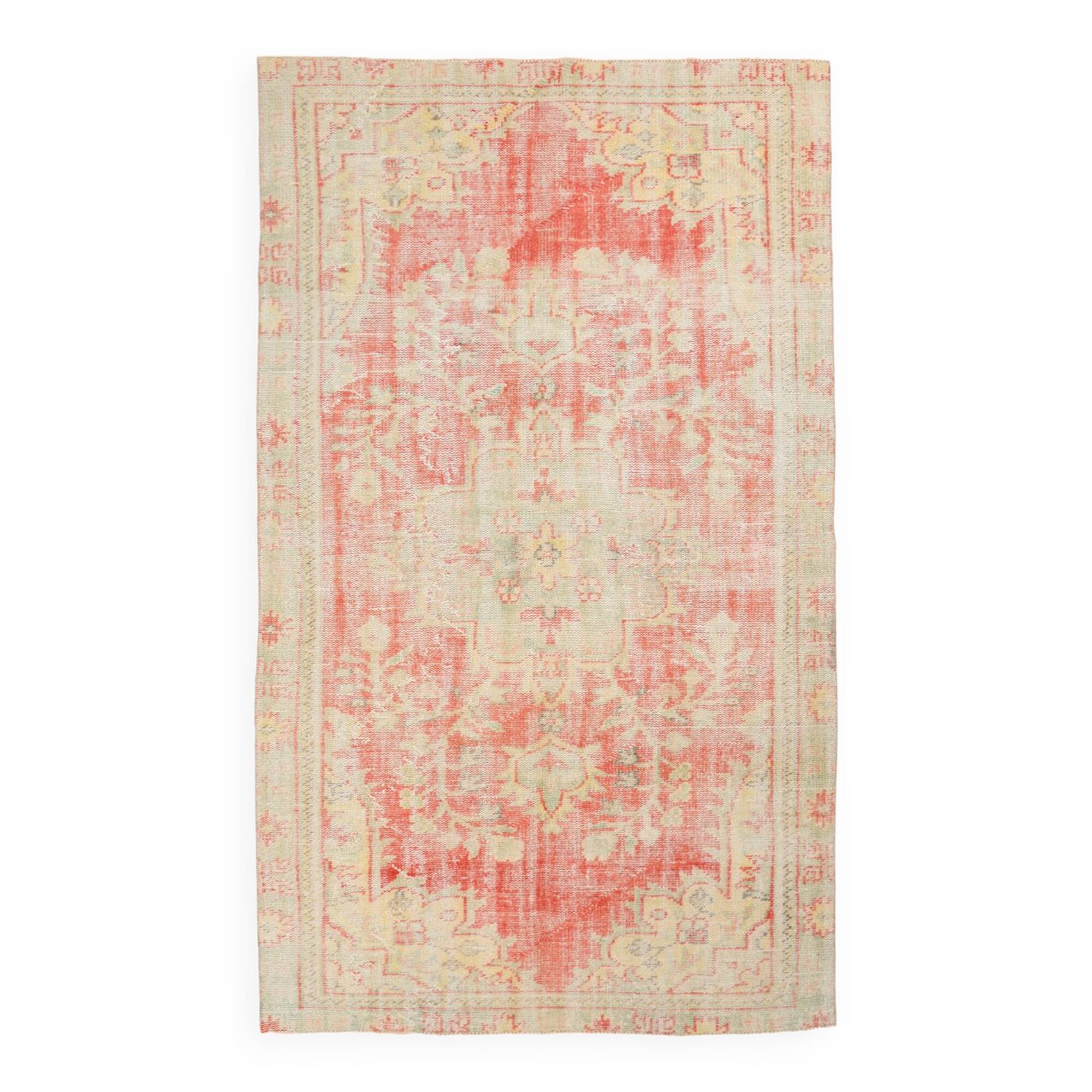5x8 Pale Red & Cream Vintage Area Rug, 153x256Cm