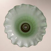Green glass pendant by Peill & Putzler, Germany, 1970.