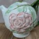 Antique ceramic teapot with floral design Fg