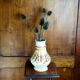 Ribbed vase with caramelized glaze; "581/22" - west German ceramics - 70s