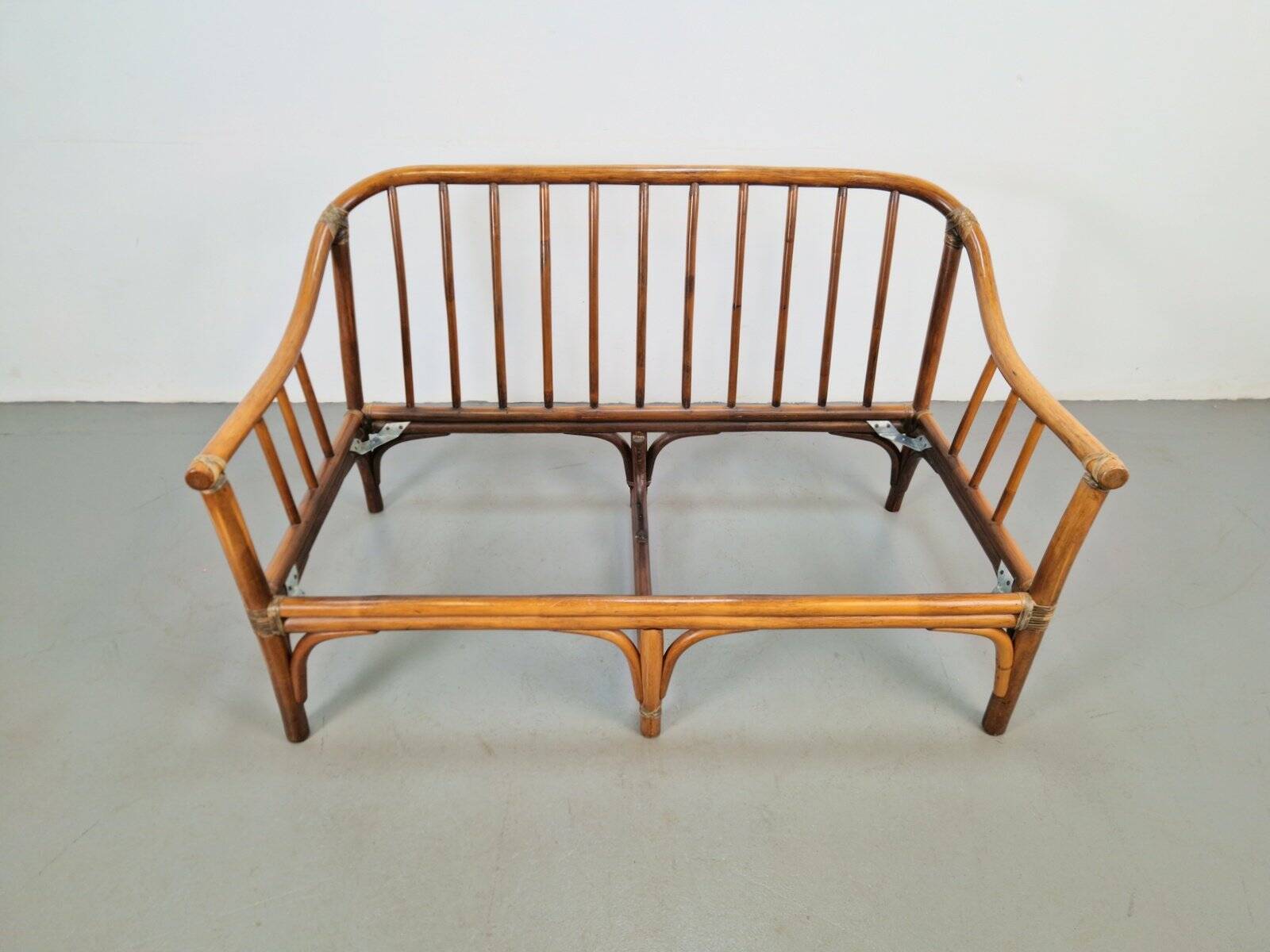 Organic Modern Bamboo and Rattan Loveseat from McGuire, 1970s