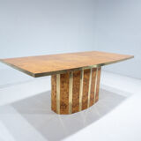 Mid-century modern dining table, Ash Burl, Italy