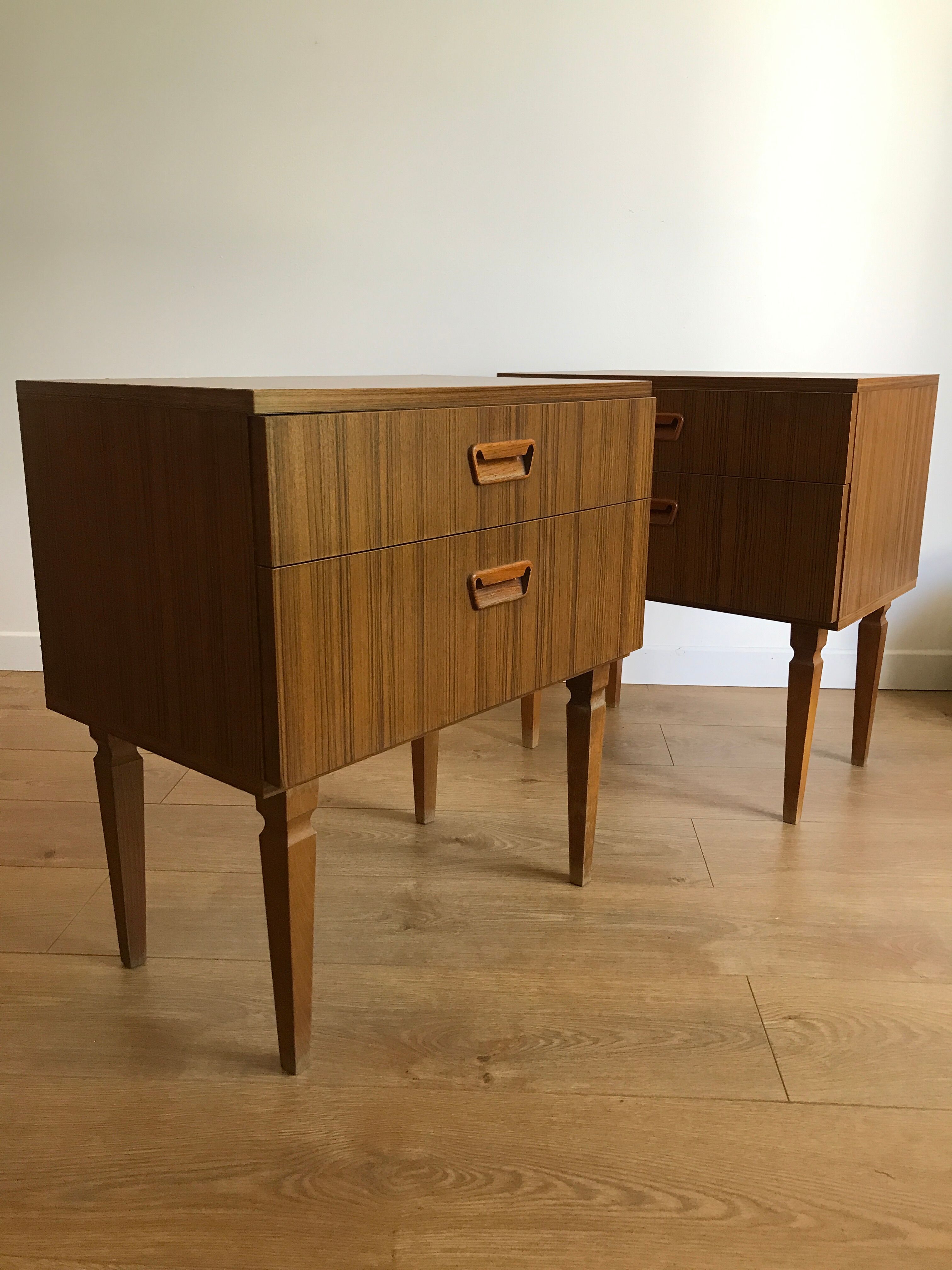 Pair of vintage bedside tables scandinavian style