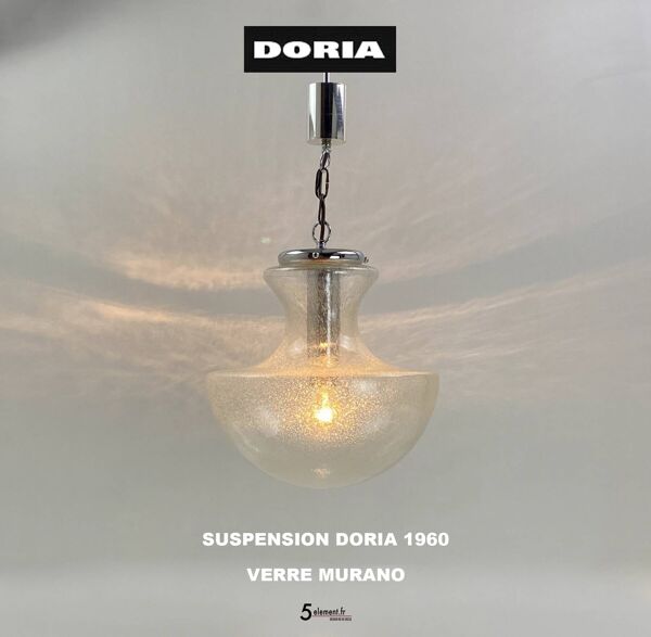 Suspension en verre de Murano Mazzega pour Doria, années 1960