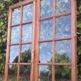 Lot of 4 oak windows H141xL112/117cm old small panes