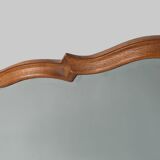 Miroir français en bois sculpté avec cadre doublé, années 1950