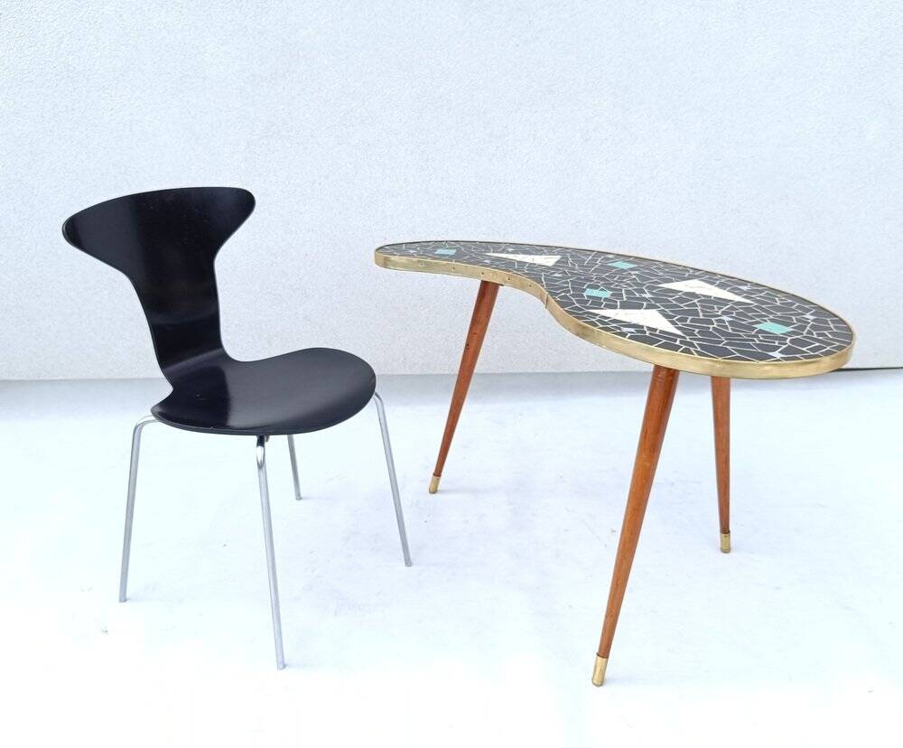 Kidney-shaped coffee table with mosaic top, 1950s