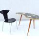 Kidney-shaped coffee table with mosaic top, 1950s