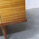 1960s Scandinavian wardrobe, blonde varnished wood, unusual, 4 doors, 3 drawers, 7 shelves.