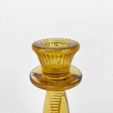 Art Deco amber glass candle holder