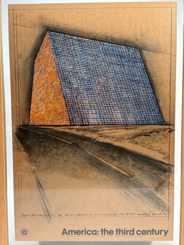 Christo & Jeanne-Claude, Texas Mastaba / America: The Third Century, 1975, Paper, Framed