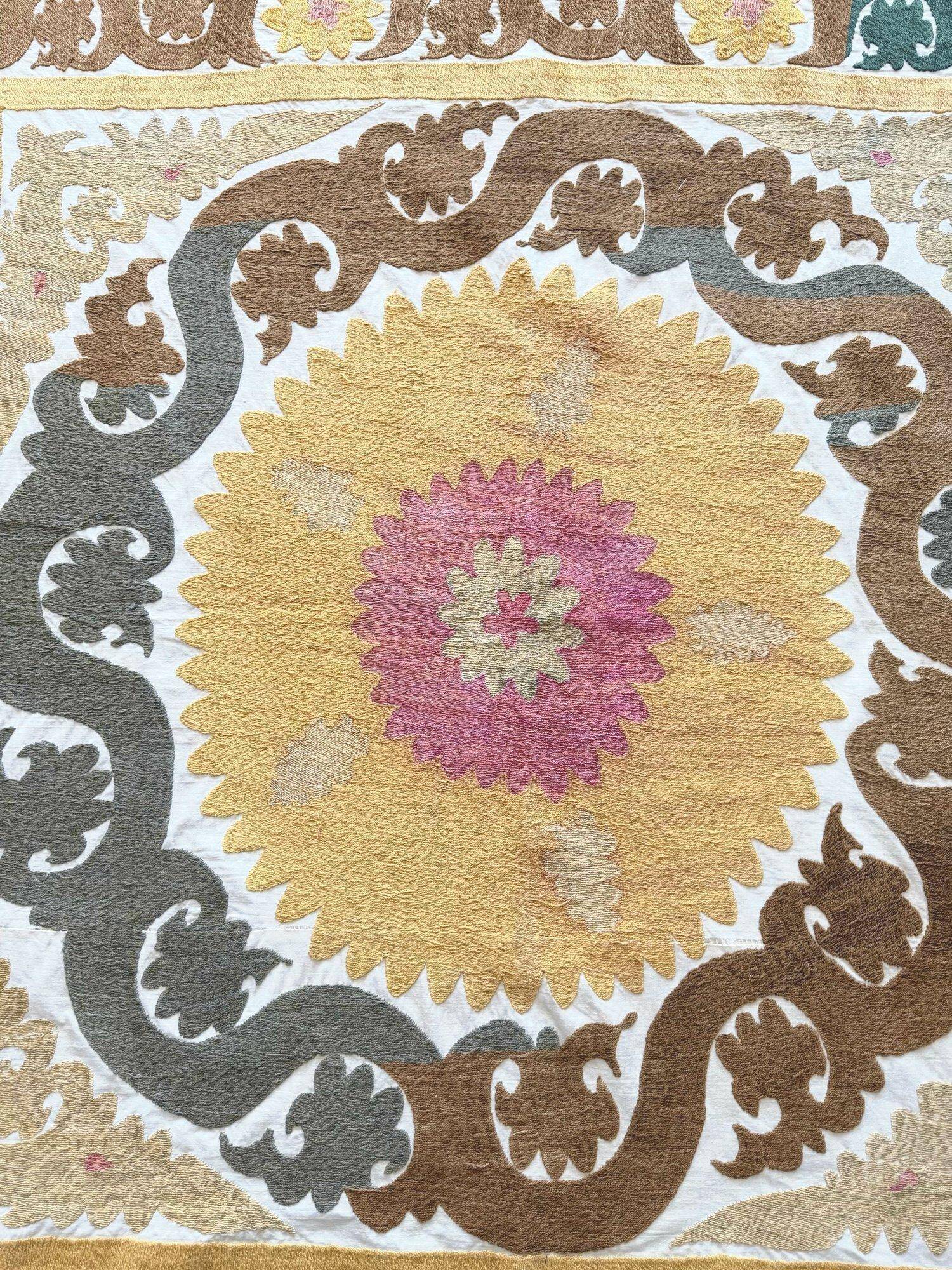 Vintage hand-embroidered tablecloth 128x131 cm