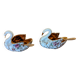 Swan salt and pepper shaker set with small spoons