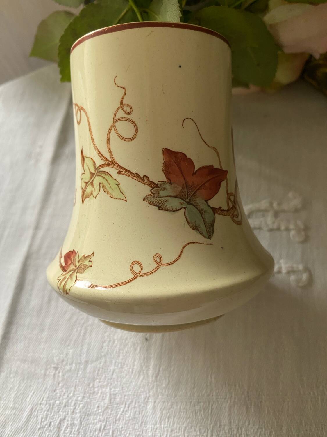 Small polychrome earthenware vase KG Lunéville old