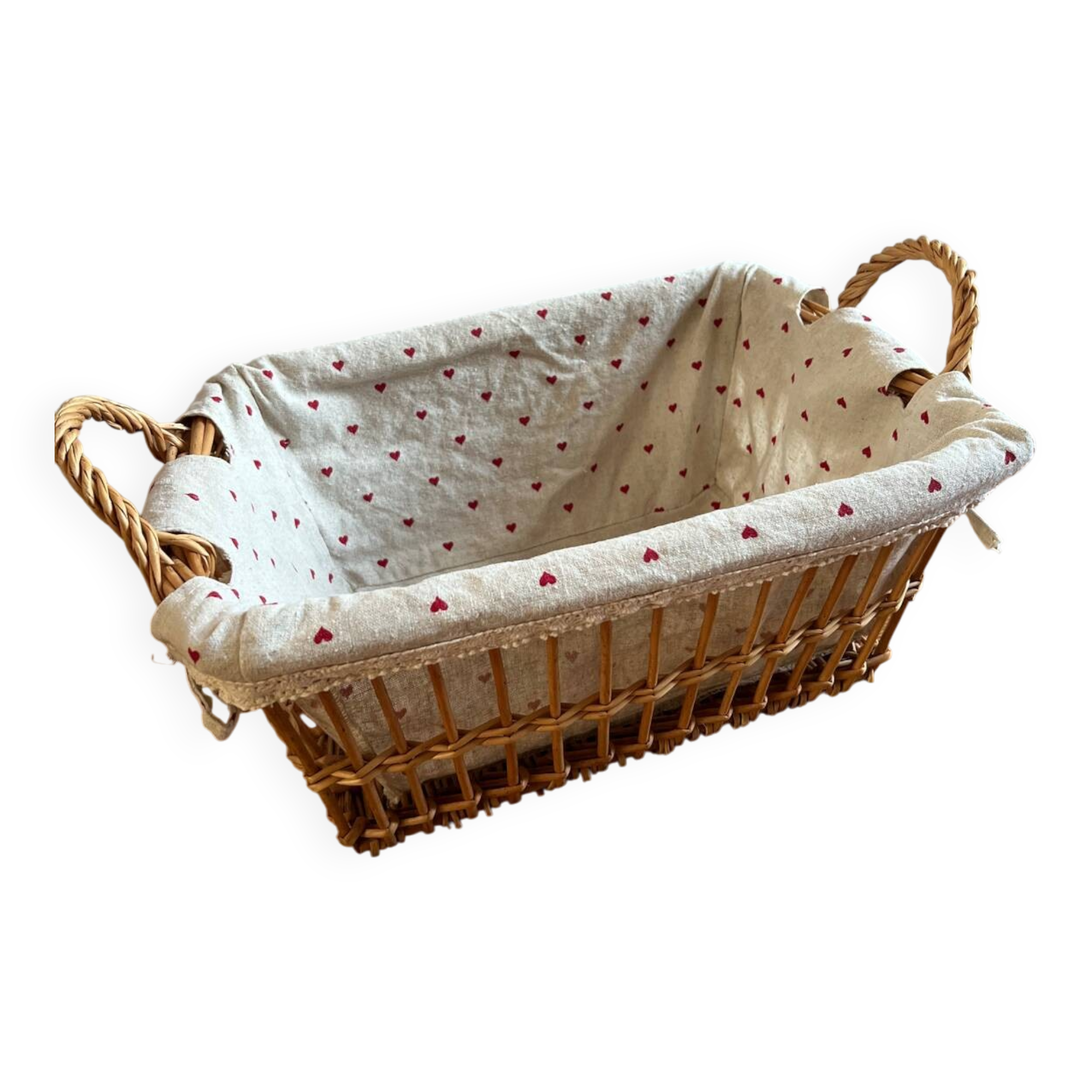 Rustic vintage wicker storage basket