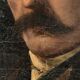 Portrait of a man in oil on canvas from the 19th century, an old painting dated 1885.