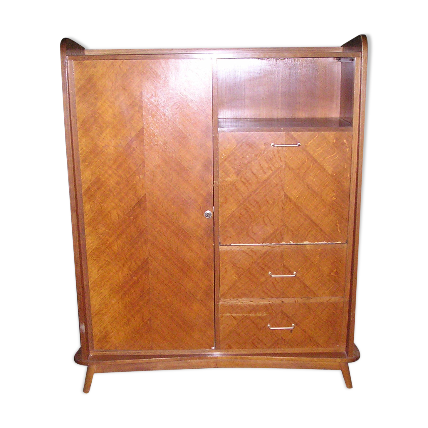 Secretary cabinet, oak veneer 1960