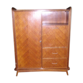 Armoire secrétaire, placage de chêne 1960