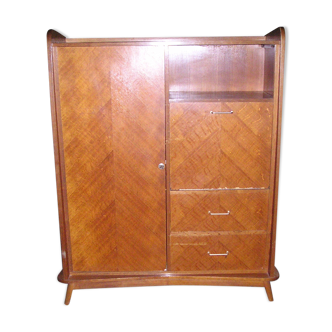 Armoire secrétaire, placage de chêne 1960