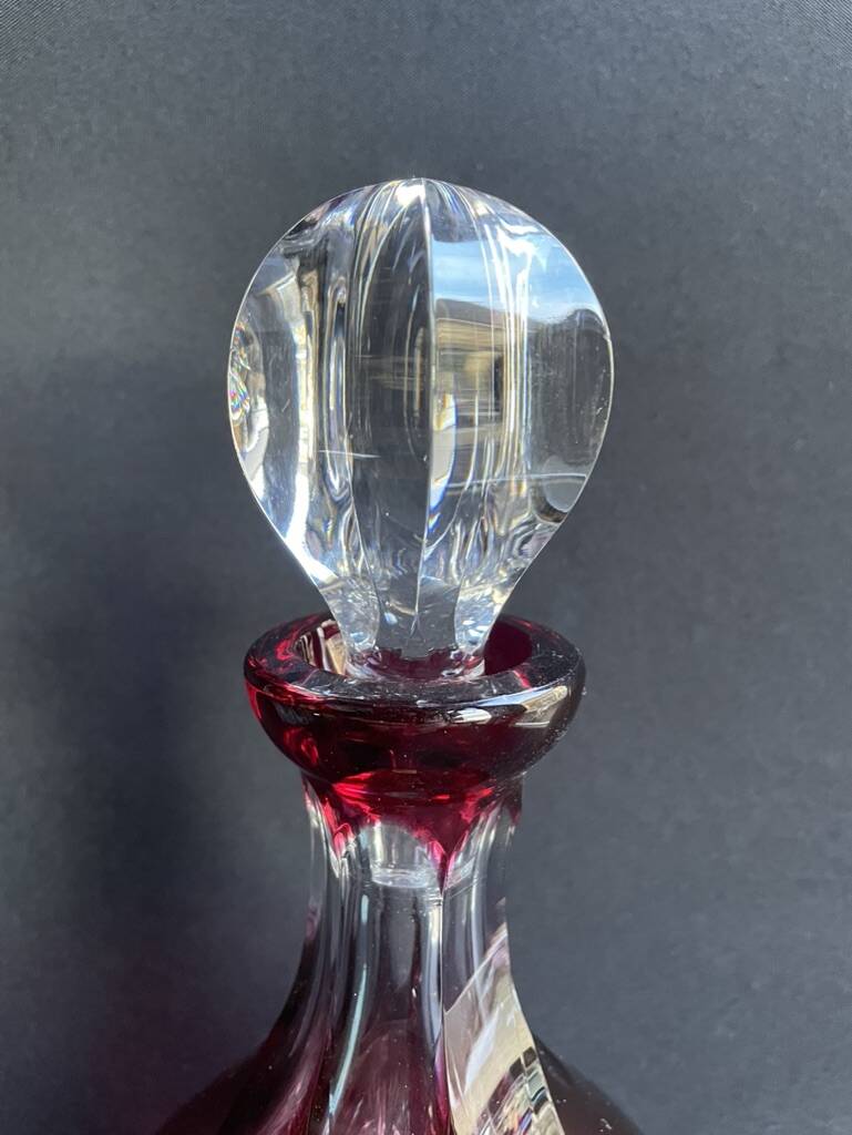 Overlay cut crystal carafe – Cristallerie d’Art Roger Gross Le Clairupt Baccarat