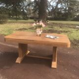 Dining table 1940 Art Deco walnut