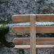 Large bench with solid wood backrest, 1930 Brittany