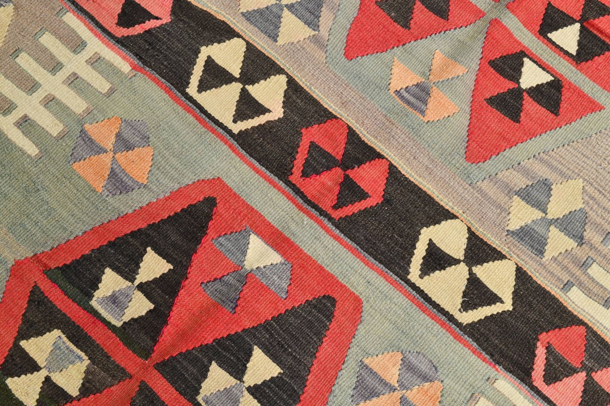 6x8 Kilim Multicolor Geometric Style Kilim Rug, 168x235 Cm