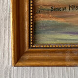 Painting representing a bouquet signed Simone Masset