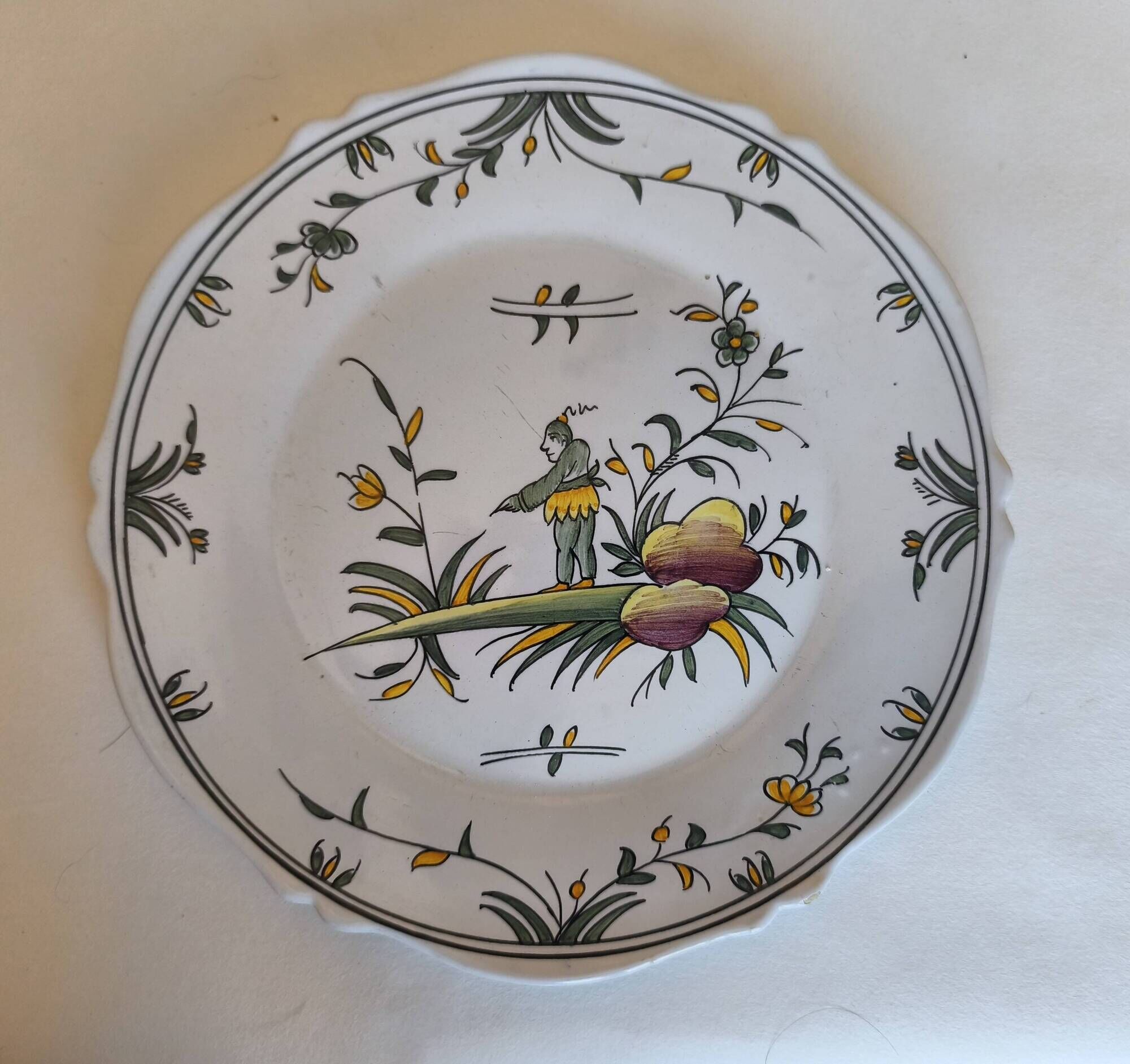 Decorative plate jester signed Emile Tessier