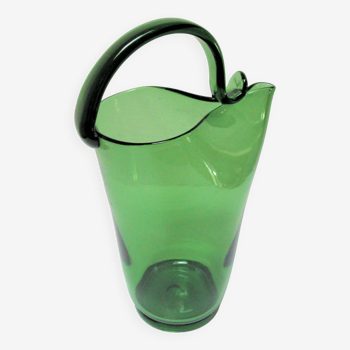 Empoli blown glass pitcher from the 60s