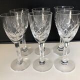 Set of 6 Saint Louis cut crystal port glasses