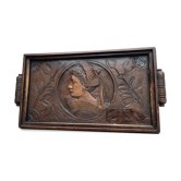 Breton carved wooden top signed E Le Nauthiec