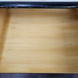 1960s bedroom dresser with six drawers and glass top