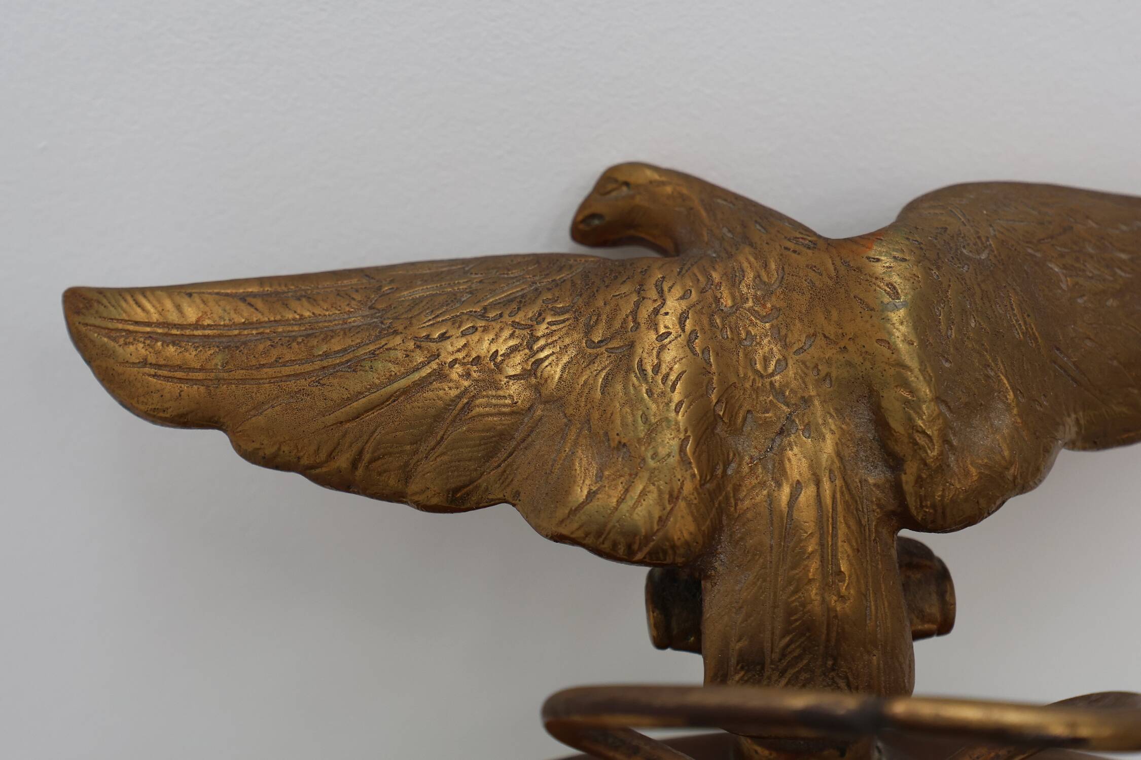 Empire style Small Gold Decorative convex Mirror with Eagle, France