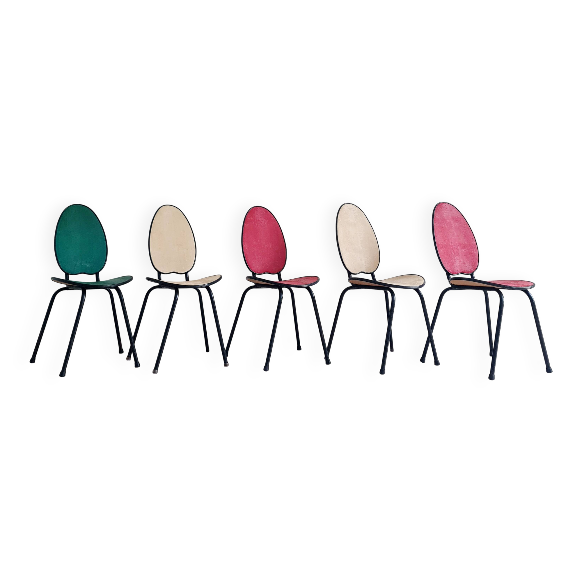 Suite de 5 chaises années 50