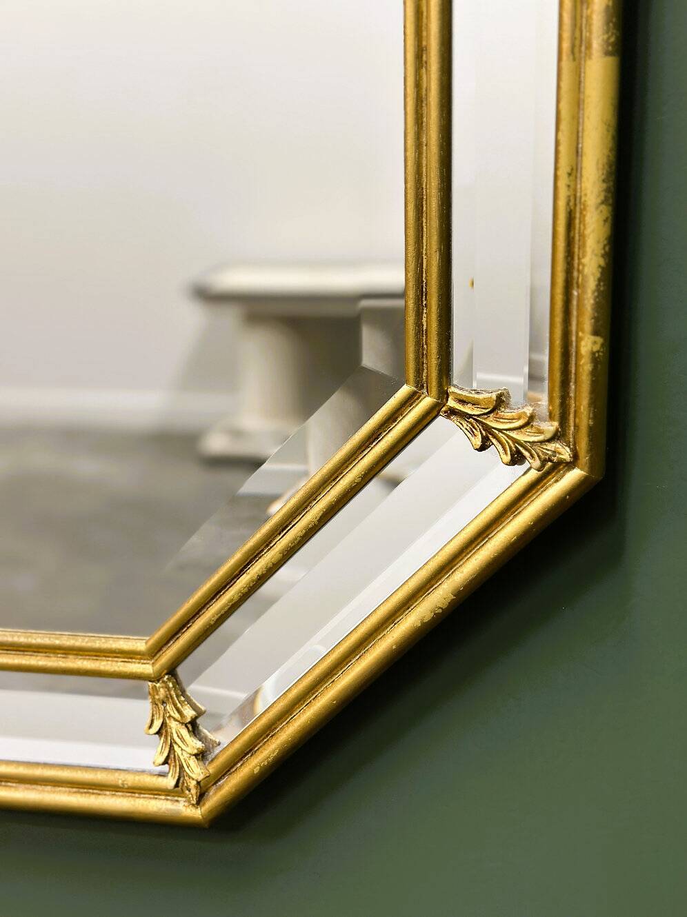 Vintage neoclassical octagonal mirror by Deknudt, Belgium, 1980s
