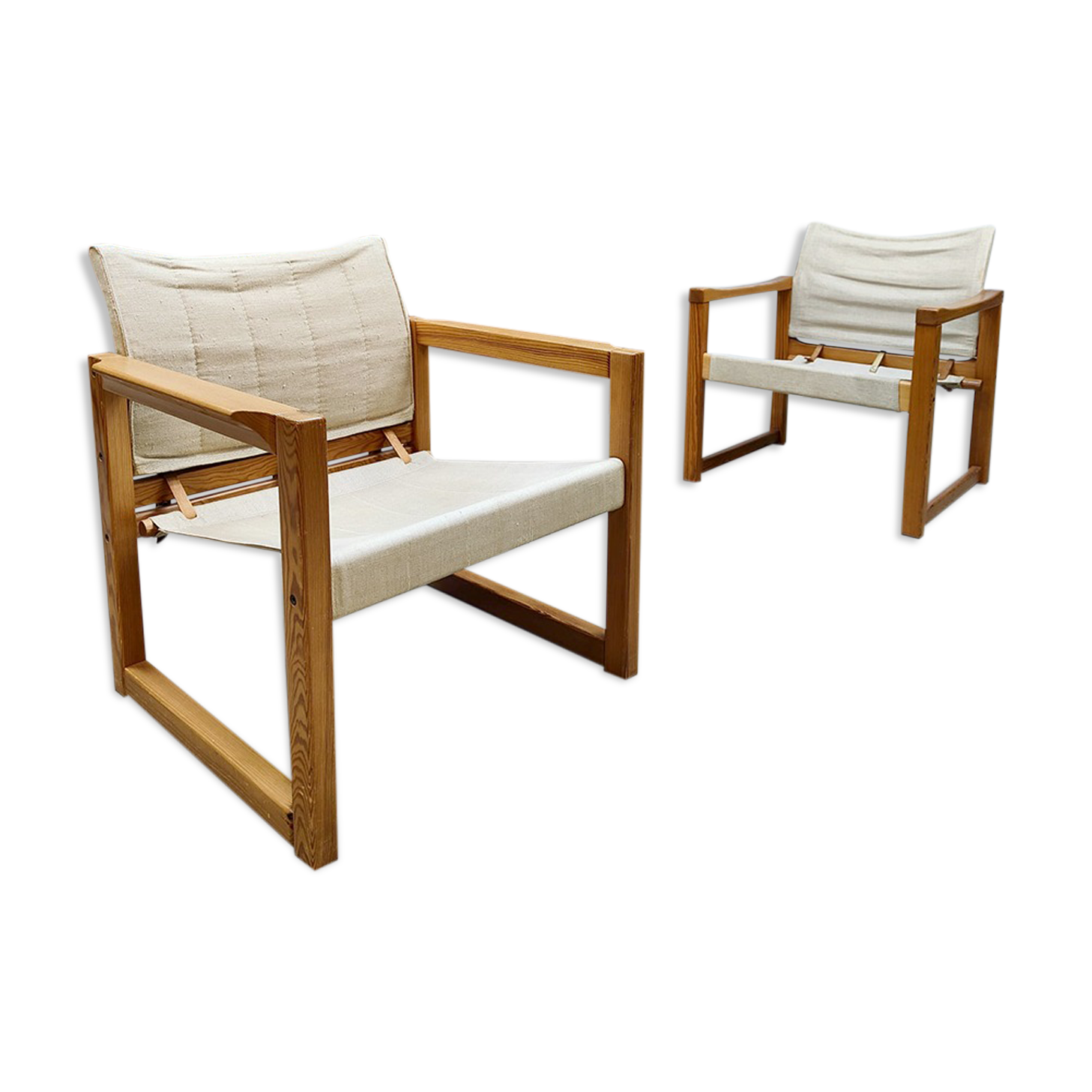 Set of 2 Swedish safari chairs 'diana' Karin Mobring