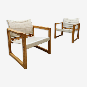 Set of 2 Swedish safari chairs 'diana' Karin Mobring